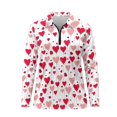 thumbnail image 2 of Uorisanigo Heart-Shaped Balloon Womens Long Sleeve Golf Shirt Fashion Casual Quick Dry Athletic Polo Shirts Relaxed Quarter Zip Tennis Tops for Women Size XS, 2 of 7