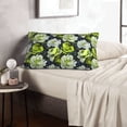 thumbnail image 6 of Naloa Teal floral elegance Pillowcase, Throw Pillowcase, Wrinkle-Free, Stain-Resistant with Hidden Zipper for Bedroom Sofa-14"x20", 6 of 6
