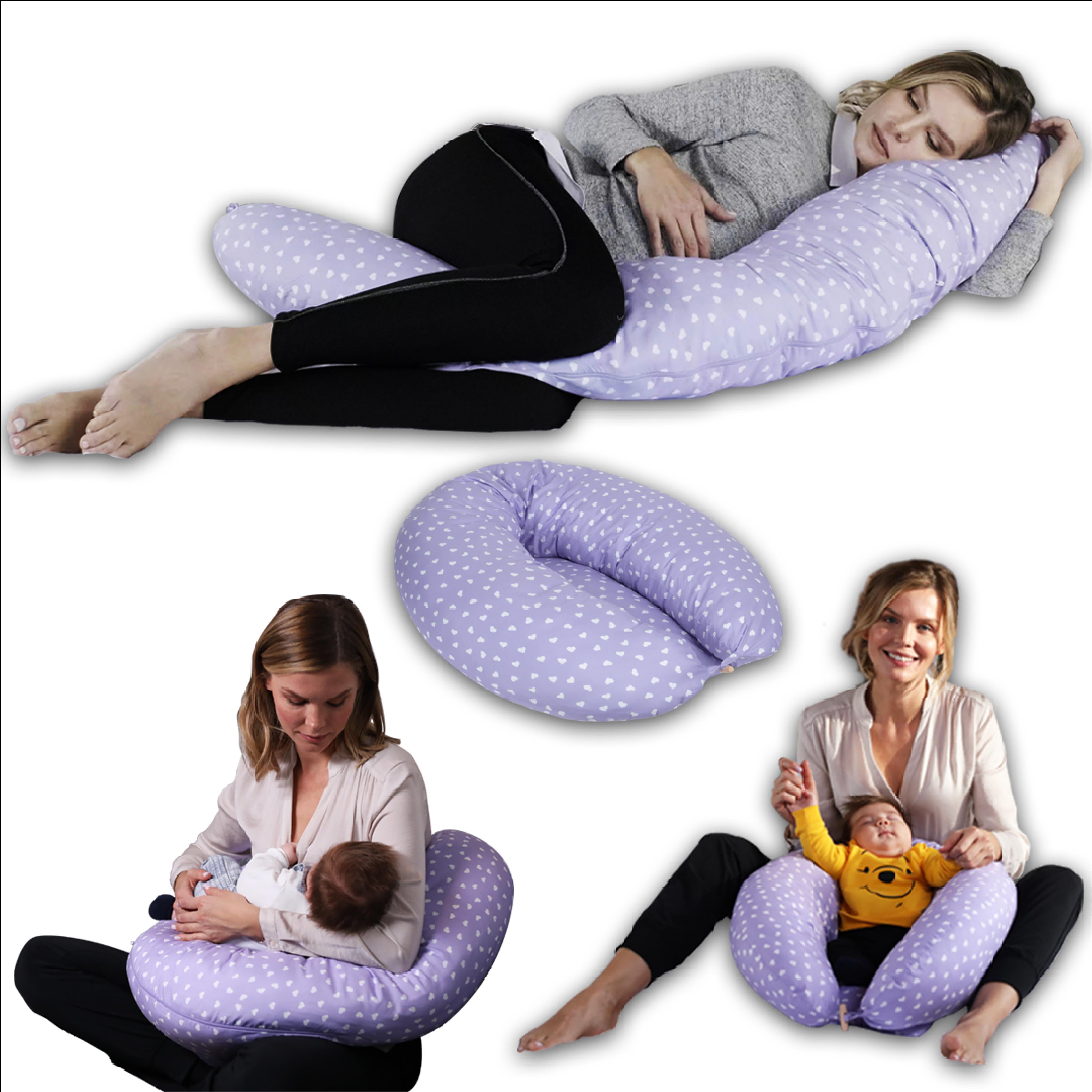 White Gray Breathable Covers Unilove Hopo 7-in-1 Pregnancy Pillow Breastfeeding Support & Sofa for Newborn 