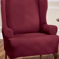 thumbnail image 6 of Stretch Sensations 1-Piece Stretch Double Diamond Wing Chair Slipcover, Brick, 6 of 8