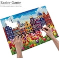 thumbnail image 5 of puzzles for adults 500 pieces jigsaw puzzles Traditional Old Buildings and Tulips in Amsterdam Netherlands Formation wooden DIY Families Toys Gift for Home 20.4 x 14.9 in, 5 of 10