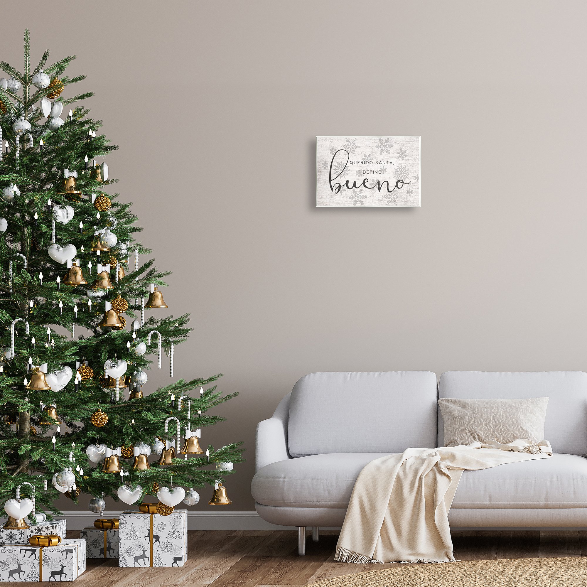 Stupell Industries Querido Santa Define Bueno Holiday Painting Unframed Art Print Wall Art, 15 x 10