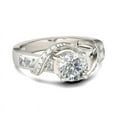 thumbnail image 3 of Bow Jewel 1.87 Ct Round Cut Diamond Ring - 14K White Gold Plated - Stunning Swing Ring for Engagement and Wedding - Elegant Multi Diamond Ring for Women's - Perfect Birthday Gift for Teen Gift, 3 of 9