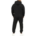 thumbnail image 5 of Hogleaql Mens Hoodie Sweatsuit 2 Piece Solid Color Relaxed Fit Hoodie Jogging Athletic Pants Set Casual Winter Suit with Pockets Black 2XL, 5 of 7
