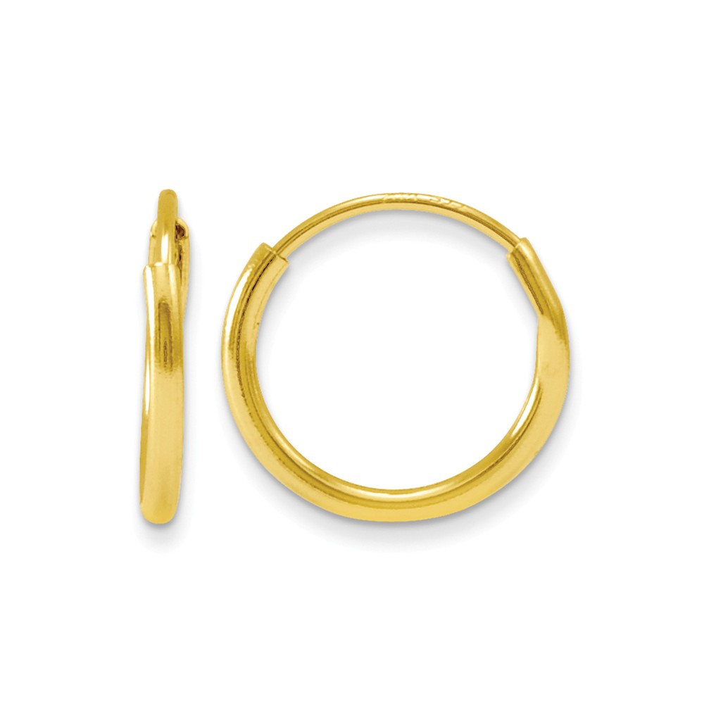 14k Yellow Gold 9mm Endless Hoop Kids Earrings Madi K Childrens Jewelry