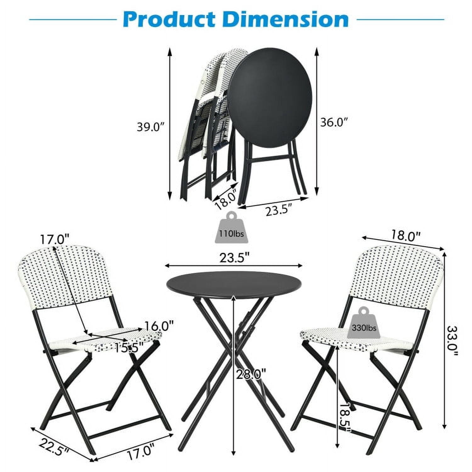Aimee Lii 3 Pieces Patio Rattan Bistro Set with Round Dining Table, Outdoor Patio Furniture Sets Aimee Lii 3 Pieces Patio Rattan Bistro Set with Round Dining Table, Outdoor Patio Furniture Sets