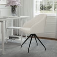 thumbnail image 6 of Martha Stewart Sora Upholstered Stationary Office Chair in White/Oil Rubbed Bronze, 6 of 14