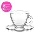 thumbnail image 4 of LAV Glass Coffee Cups and Saucers Set of 12 - Clear Espresso Cups with Handle 3.25 oz, 4 of 4