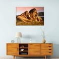 thumbnail image 4 of HFDF Lion Canvas Wall Art for Living Room Modern Animal Canvas Painting Gallery-Wrapped Lion and Lioness Picture Wall Decor Artwork Stretched by Wooden Ready to Hang - 10x8inch Framed, 4 of 6