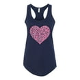 thumbnail image 2 of Wild Bobby, Pink Ribbon Heart, Breast Cancer Awareness, Women Racerback Tank Top, Navy, Medium, 2 of 5