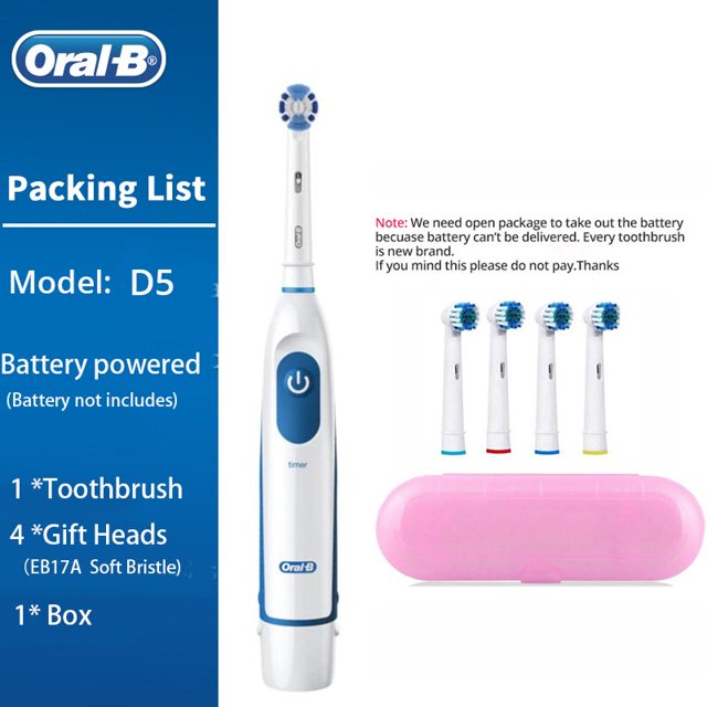 Oral B Cepillo de dientes eléctrico Rotación Limpieza de dientes Cepillo de dientes para adultos DB4010 Cepillo de dientes eléctrico con 4 cabezales de repuesto adicionales Tan Jianjun unisex