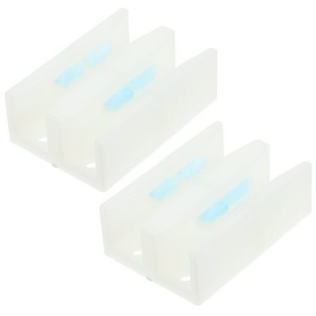 AURARMLET Bottom Guide Abs White Frameless Shower Doors 2Pcs 2.6X1.8X0.9In