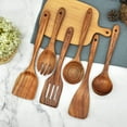 thumbnail image 3 of Juego de utensilios de cocina de madera de teca, 6 piezas para cocinar, 3 of 6