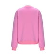 thumbnail image 6 of FRSASU Womens Scoop Neck Sweatshirts Solid Color Fashion Long Sleeve Fleece Sweatshirt Casual Loose Fit Pullover Tops Pink XL(XL), 6 of 7