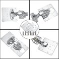 thumbnail image 4 of Bisagras de gabinete de 4 piezas y placas de reparación de bisagras de 8 piezas, bisagra de cocina, 4 of 4