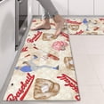 thumbnail image 2 of Kitchen Rugs Sets Of 2,Beige Baseball Elements Pattern Anti Fatigue Kitchen Mat Rugs Non Slip Washable,Decorative Kitchen Floor Mats for Kitchen,Sink,Laundry,17"X47", 2 of 5