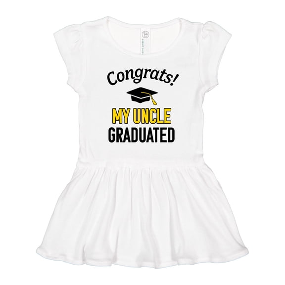 Inktastic Congrats My Uncle Graduated with cap Girls Toddler Dress