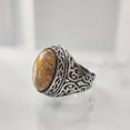 thumbnail image 3 of Bumblebee Jasper Mans Ring, Natural Bumblebee Jasper, Silver Jewelry, 925 Silver Ring, Birthday Gift, Heavy Mens Ring, Arabic Design, Ottoman Style Ring, Christmas, Turkey Mens Signet Ring, 3 of 7