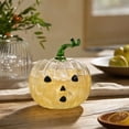 thumbnail image 5 of Halloween Pumpkin Glass Cup, Beverage Serving with Lid, Glass, for Party Tables and Home Bars, Pumpkin-Face Shaped Glass Design, Lidded Tumbler, 5 of 6