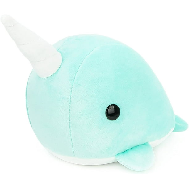 Teal Narwhal Cute Stuffed Animal Plush Toy - Adorable Soft Whale