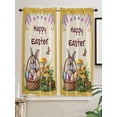thumbnail image 5 of Happy Easter Bathroom Window Curtain, Rabbit Eggs Spring Mushrooms Flowers Yellow Light Filtering Coffee Kitchen Curtains, Bedroom Living Room Curtains 2 Panel 84"x63", 5 of 6
