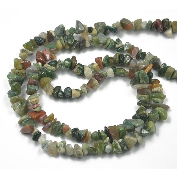 Cuentas irregulares de piedra natural para bisutería, manualidades y proyectos DIY. Ágata Indain