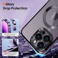 thumbnail image 4 of Case for iPhone 14 Pro Max Case [Compatible with MagSafe] Camera Lens Protector Plating Luxury Cover for Women Men Clear Soft TPU Shockproof Protective Phone Case - Purple, 4 of 12