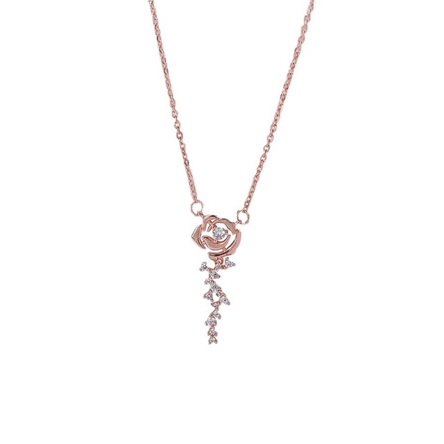 Qarigey Collar rosa portátil duradero fino fácil de combinar colgante delicado lujoso cómodo joyería mujeres niños boda Ropa, zapatos y accesorios Miscelánea Qarigey AP014755-01