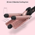 thumbnail image 2 of DAN Technology 3 Barrel Hair Curling Iron,Dual Voltage 1 inch Ceramic Hair Waver Hair Crimper Fast Heat,Rose gold, 2 of 7