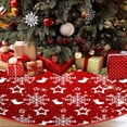 thumbnail image 1 of XYAIYT Christmas Tree Skirt Christmas Decorations Christmas Ornaments Short Plush Base Cover with Slit for Easy Installation and Petching Fallen Ornaments for Home Party 47.2in Red, 1 of 6