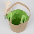 thumbnail image 3 of Bolsas De Conejo De Pascua Cesta de conejito de Pascua, tela de yute, bolsas de Pascua para niños, cubeta de huevos (verde), 3 of 7