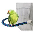thumbnail image 1 of POINTERTECK Bird Cage Toy Cotton Rope Bird Perch Curved Bird Cage Rope Perch for Large Medium and Small Parrots Budgies Parakeets, 1 of 8