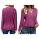 thumbnail image 2 of Camisa de Larga de Otoño para Mujer, Cuello en V, Jersey de Punto, Túnica, Camisa Formal Informal para Mujer Rosa Roja S, 2 of 7