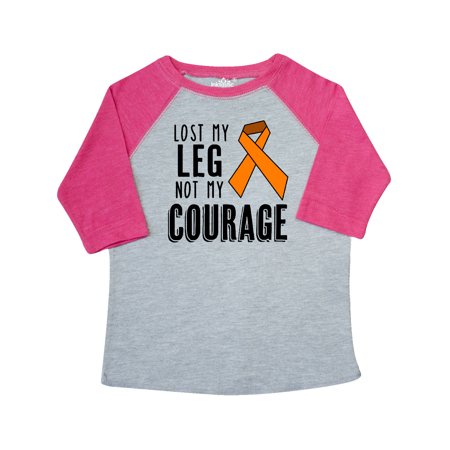 

Inktastic Lost my Leg Not my Courage Limb Loss Awareness Orange Ribbon Gift Toddler Boy or Toddler Girl T-Shirt