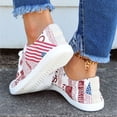 thumbnail image 3 of Rokment 4th of July Independence Day Low Top Fashion Sneakers for Women Patriotic Canvas Spring Fall Casual Comfortable Walking Flat Tennis Shoes Wine Size 6.5, 3 of 5