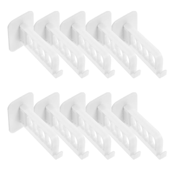 TABLZONE Wall Mount Clothes Rack White 10Pack 4.3x3x2.4in
