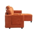 thumbnail image 3 of 3-Seater Sectional Sofa with Storage Seats, Modern L-Shaped Sofa with Chaise, Cup Holders and Side Pockets, High Back Couches for Living Room, Apartment, Orange, 3 of 8