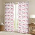 thumbnail image 2 of Cute Bow 30%-50% Blackout Curtains Pink Kawaii Bowknot 52"Wx84"L Curtains & Drapes Watercolor Bow Tie Patchwork Pink White Window Curtains Check Bow Window Treatments 2 Panels, 2 of 6