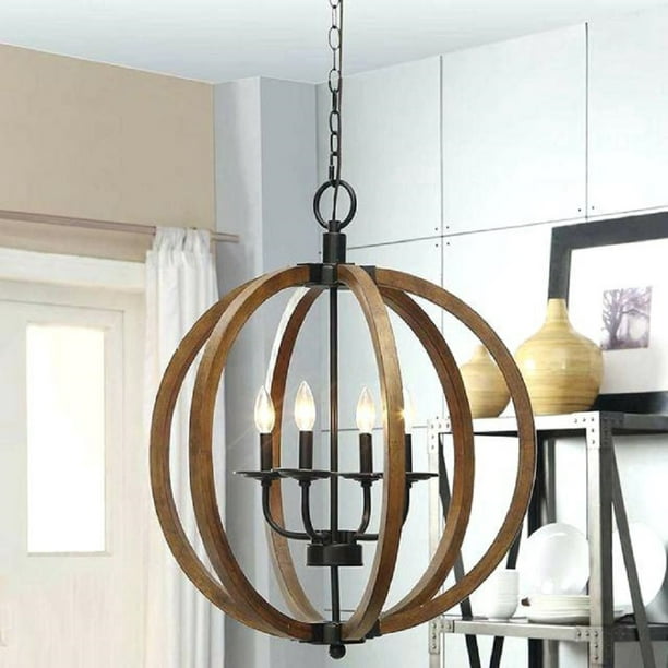 A Touch Of Design 4 Light Wooden Orb Chandelier Wood And Black Metal Com Light Wooden Orb Chandelier Wood, Large Aged Black Metal Orb 5 Light Chandelier