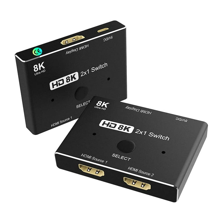 New 8K Switcher HDMI 2.1 Switch Splitter 2 in1 Out Ultra HD 8K@60Hz  4K@120Hz High Speed 48Gbps Switch Adapter 