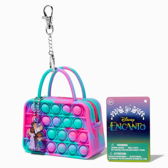 Claire's Tween Girls Disney Encanto Pink and Teal Silicone Popper Fidget Toy Coin Purse Keyring