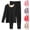 Black, variant on YSUEJPF Long Johns Sets for Women Fleece Long Sleeve Crewneck Tops & Elastic Waist Leggings Stretchy Breathable Thermal Underwear Base Layer