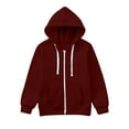 thumbnail image 5 of Mercatoo Big Kids Long Sleeve Zip Up Hoodie Sweatshirt Jacket Solid Warm Coat with Pockets Lightweight 𝐀thletic Soft Top, 5 of 5