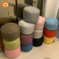 thumbnail image 6 of OTAUTAU Cotton Linen Beanbag Ottoman Footrest Cover for Bean Bag Chair Small Round Footstool Corner Seat Stool Pouf JD001, 6 of 10