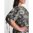 thumbnail image 3 of Terra & Sky Women’s Plus Tiered Midi Dress with Short Puff Tie Sleeves, Sizes 0X-5X, 3 of 4