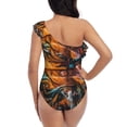 thumbnail image 5 of Gukieu Colorful Graffiti Abstract Eye Print One-shoulder Ruffled One-piece Swimsuit with Removable Chest Pads and Tummy-control Swimsuit for Women-X-Large, 5 of 6