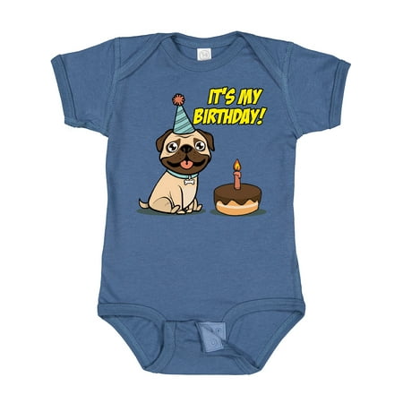 

Inktastic It s My Birthday Pug Gift Baby Boy or Baby Girl Bodysuit
