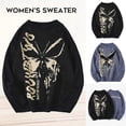 thumbnail image 4 of Women's Sweater Butterfly Jacquard Loose Casual Pullover Fashion Warming Sweater for Autumn Winter New, 4 of 4