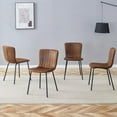 thumbnail image 7 of SUDICA Faux Leather Dining Chairs Set of 4, Brown Seat with Black Metal Legs for Dining Room Kitchen, 7 of 7