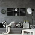 thumbnail image 3 of Wieco Art 3 Panel Sea White Full Moon in Night Canvas Print Wall Art Black and White Ocean Beach for Living Room Bedroom Kitchen Home Decorations Modern Abstract Artwork, 3 of 6